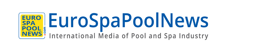 Logo d'EuroSpaPoolNews avec texte "International Media of Pool and Spa Industry" en bleu et jaune.